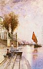 Wilhelm Paintings - A Venetian Canal by Wilhelm von Gegerfelt